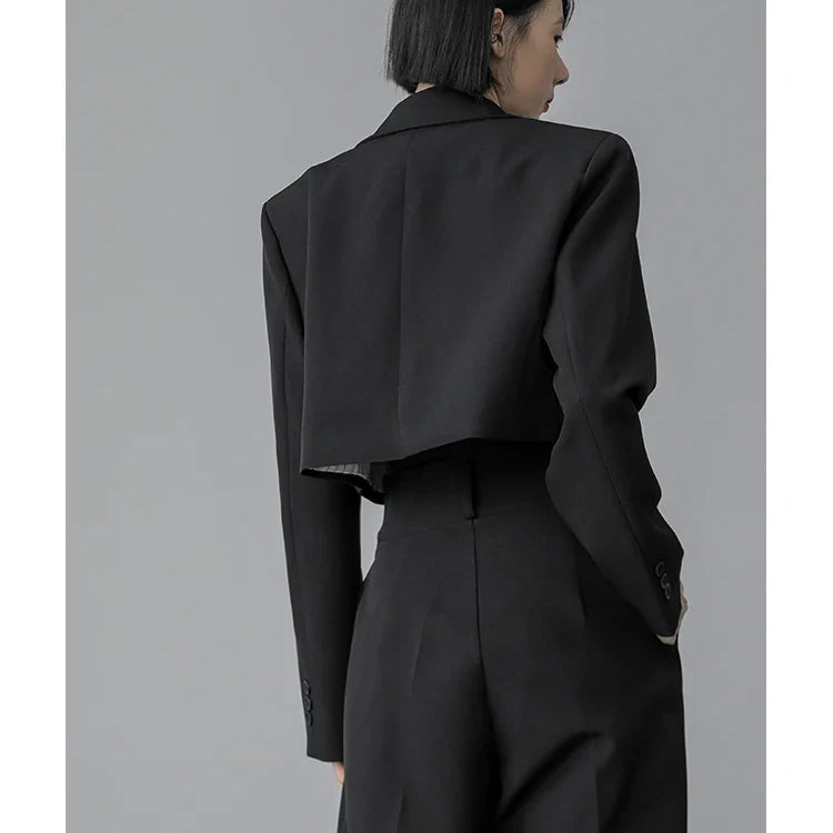 Loose Women Full Sleeve Short Blazers Jackets Pants Suits Female Casual OL Quality Trouser 2 Pieces Set Spring Autumn WS284