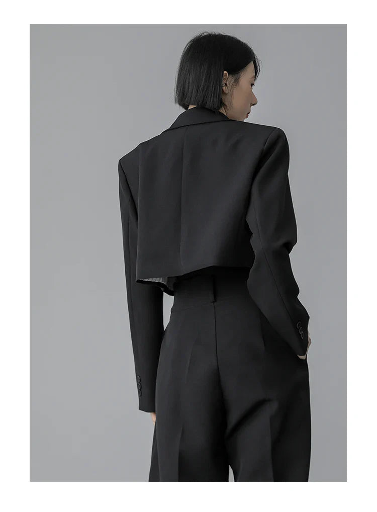 Loose Women Full Sleeve Short Blazers Jackets Pants Suits Female Casual OL Quality Trouser 2 Pieces Set Spring Autumn WS284