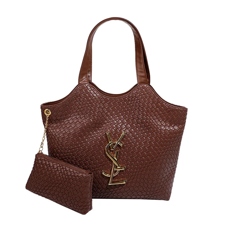 Large Tote Bag for Women,Big Woven Shopper, Fashionable Work Bag, Spacious Laptop Purse for Commute, Shoulder & Underarm Handbag