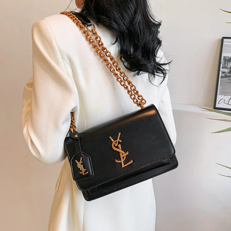 High quality women's bag crossbody bag large capacity texture single shoulder small square bag chain commuting phone bag