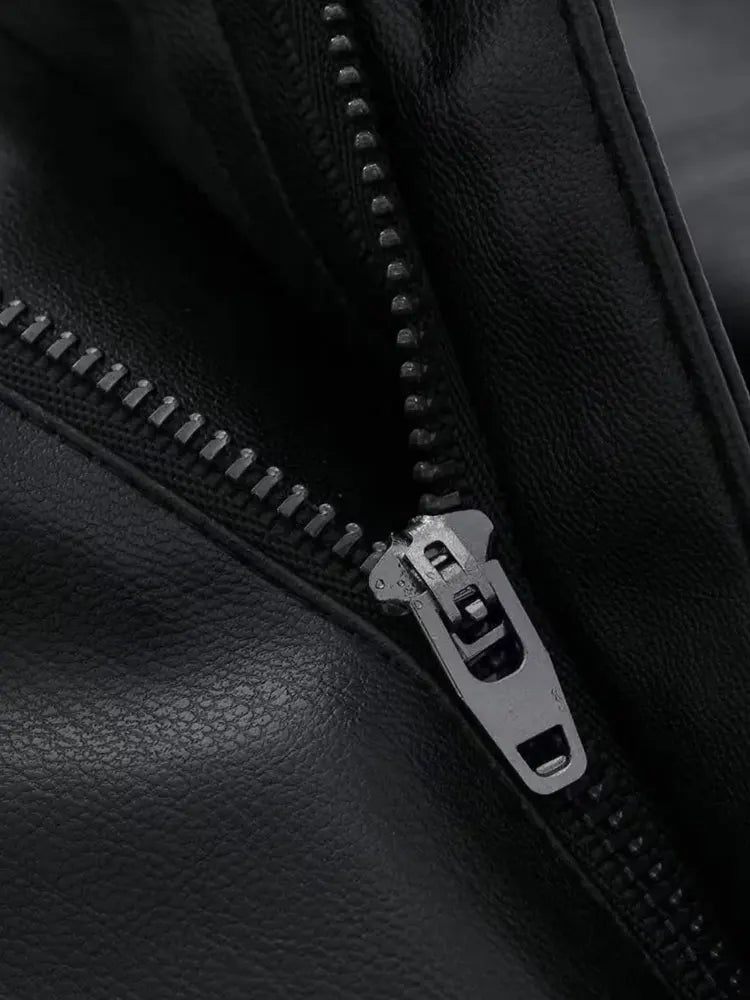 TRAF 2023 Autumn Women's Zipper Fly Lady Skirts Mujer Side Pockets Faux Leather Midi Skirt Clothing