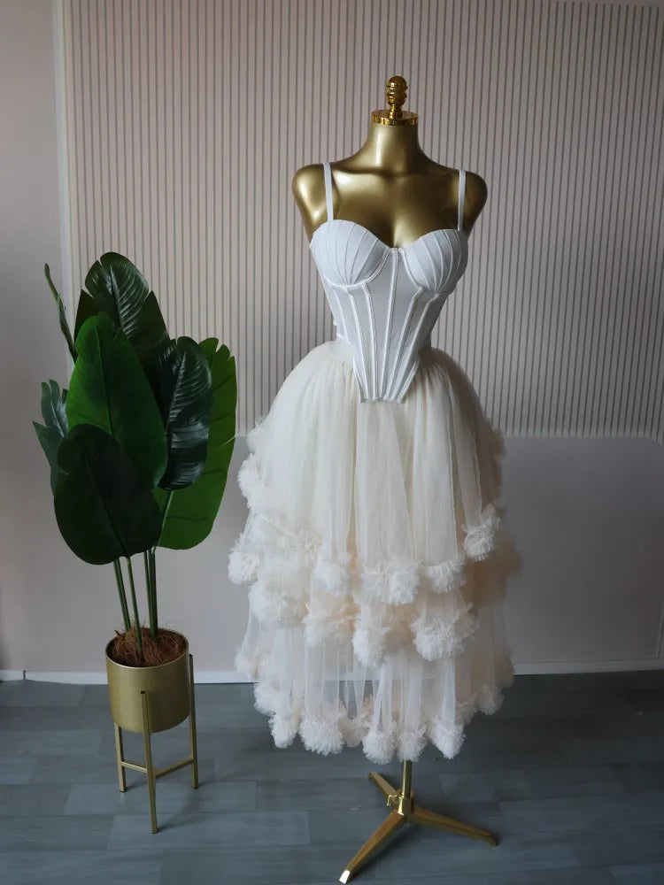 CM.YAYA Women's Dress Set Sleeveless Strap Tops and Pleated Tiered Skirts Suit Elegant Vacation Birthday Two 2 Piece Set Outfits