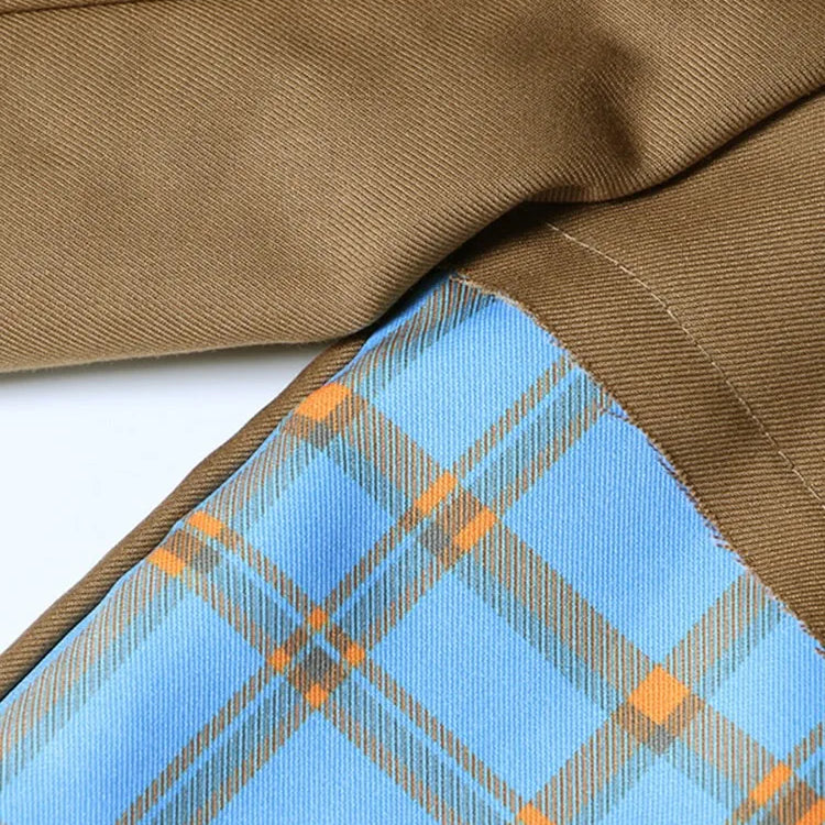 TWOTWINSTYLE Colorblock Spliced Denim Blazers For Women Notched Collar Long Sleeve Patchwork Chain Chic Blazer Female Clothing