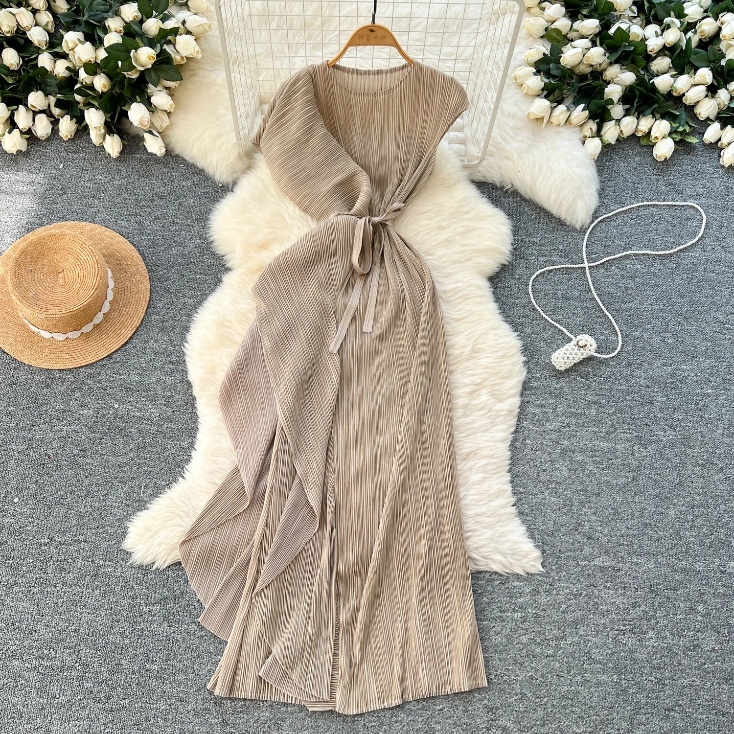 Chic asymmetrical sweet Spliced Elegant Korean Fashion Fairy Dresses Sexy High Waist A-line Vestidos Summer Women Vacation