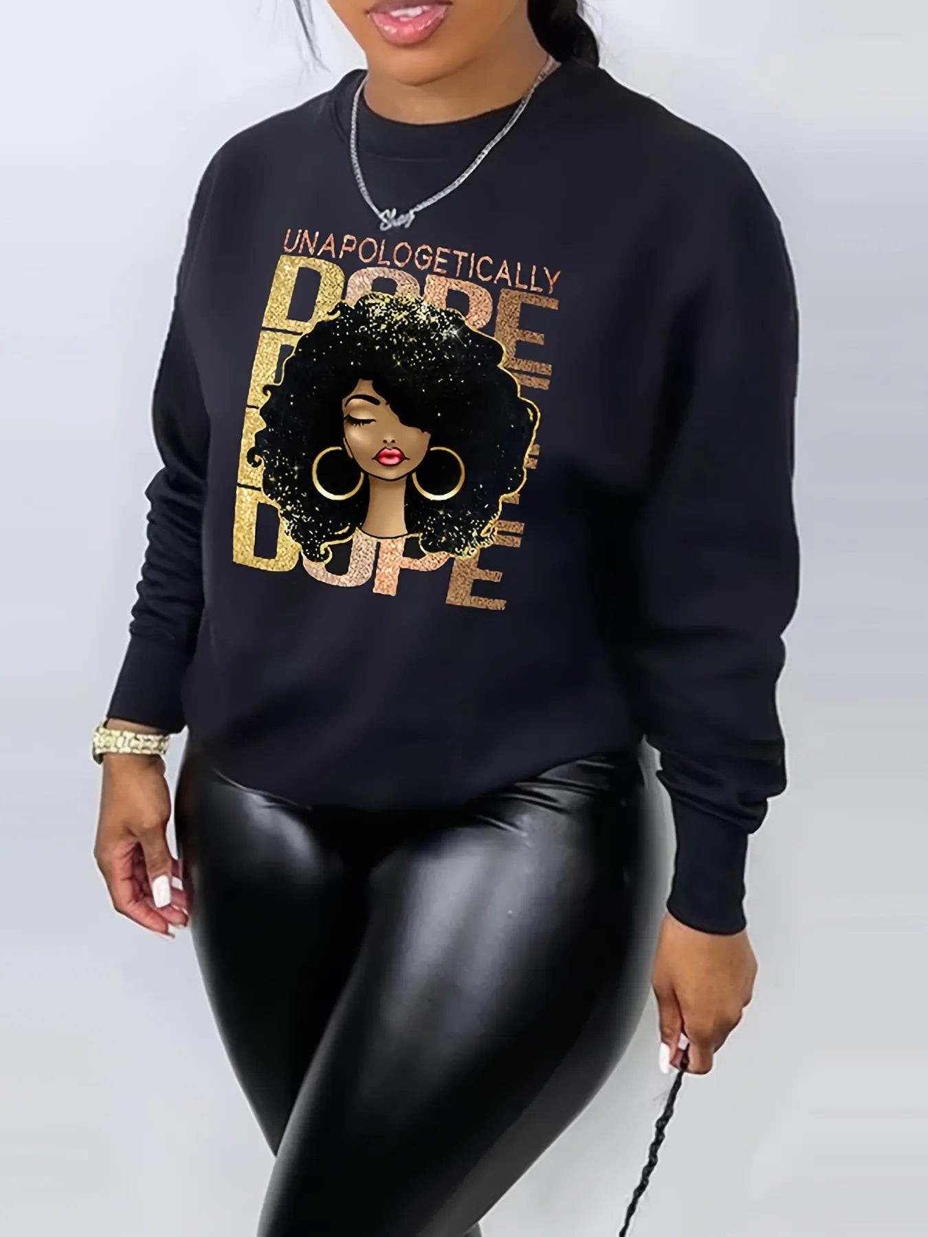 Women's Loose Fashion Sweater Autumn and Winter Round Neck Plush Plus Size Beige