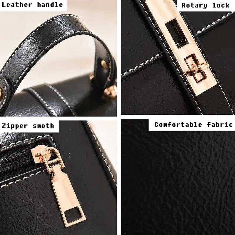 Women Flap Square Purses and Handbags Twist Lock Shoulder Bag Solid Color Crossbody Female Messenger Bag Casual Hobo Bags