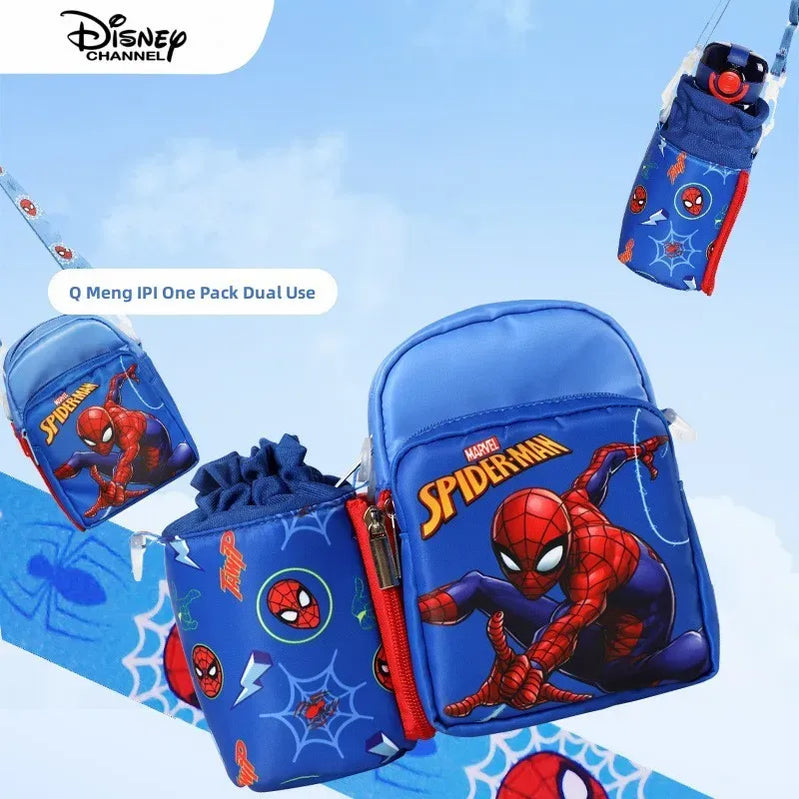 Marvel Spider Man Children's Student Backpack Crossbody Water Cup Bag Detachable
