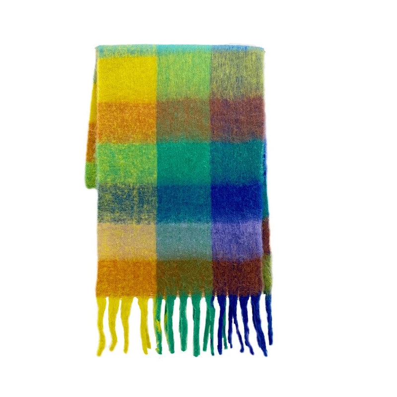 Classic Plaid Scarf Women Autumn Winter Soft Warm Scarf Luxury Long Simple Scarf Thickened Soft Shawl Fashion Accessories GN no tag