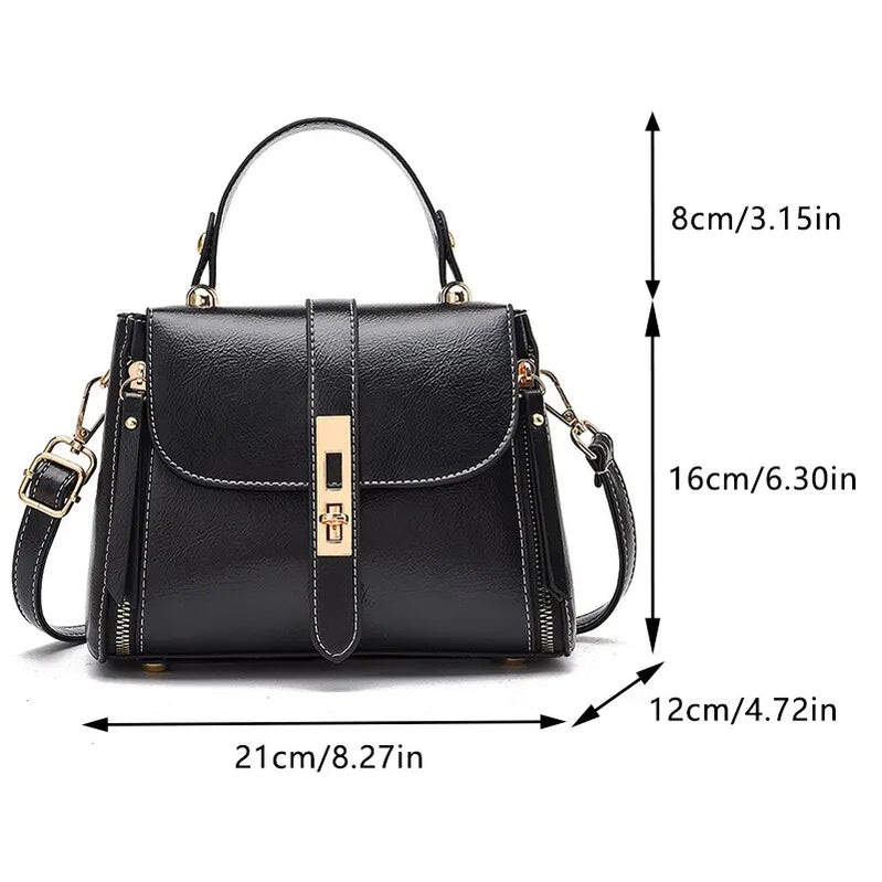 Women Flap Square Purses and Handbags Twist Lock Shoulder Bag Solid Color Crossbody Female Messenger Bag Casual Hobo Bags
