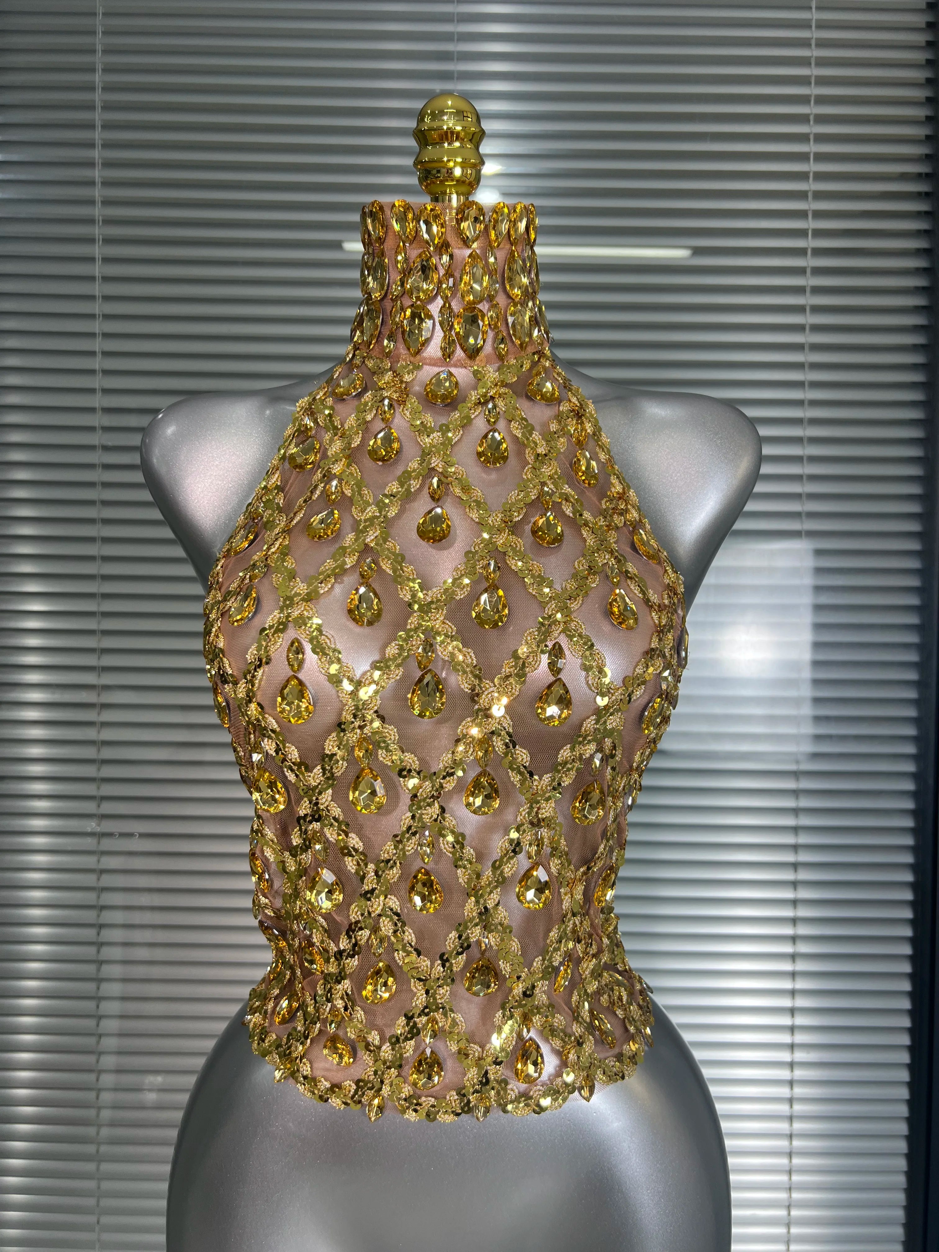 Summer New Women Sexy Halter Backless Designer Camisole Tops Ladies Trendy Night Club See Through Camis Crop Tops