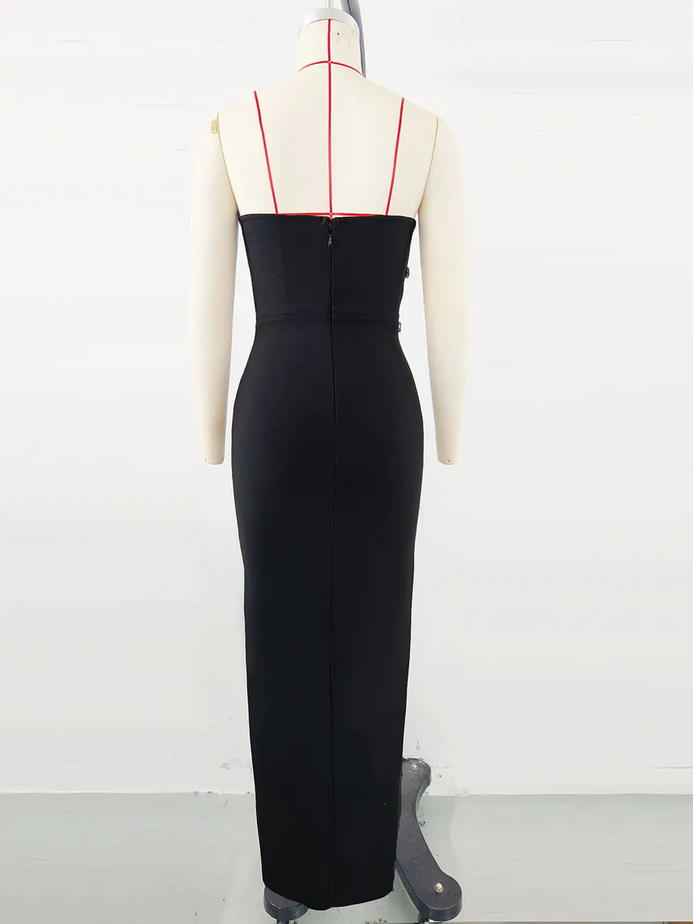 2025 Sexy Women'S Light Luxury Nail Bead Bandage Dress Strapless Sleeveless Patchwork Bodycon Backless Long Dress Party Vestidos