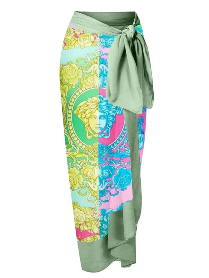 One Piece Swimsuit Women Swimwear Skirt Bowknot Cover Up Female Beachwear Dress New Brazilian Beach Bathing Suit