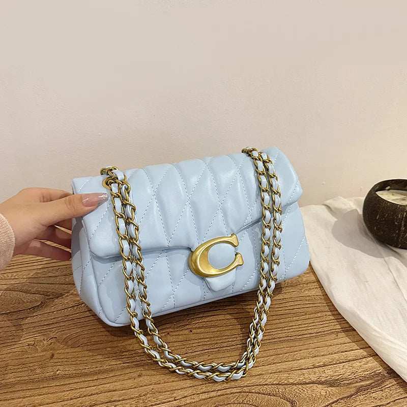 2025 Luxury Quilted Crossbody Bag for Women, Chic Chain Strap Small Purse, Elegant Evening Casual Shoulder Bag