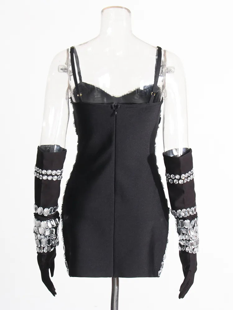 TWOTWINSTYLE Patchwork Embroidered Flares Dresses For Women Square Collar Sleeveless High Waist Slim Sexy Summer Dress Female