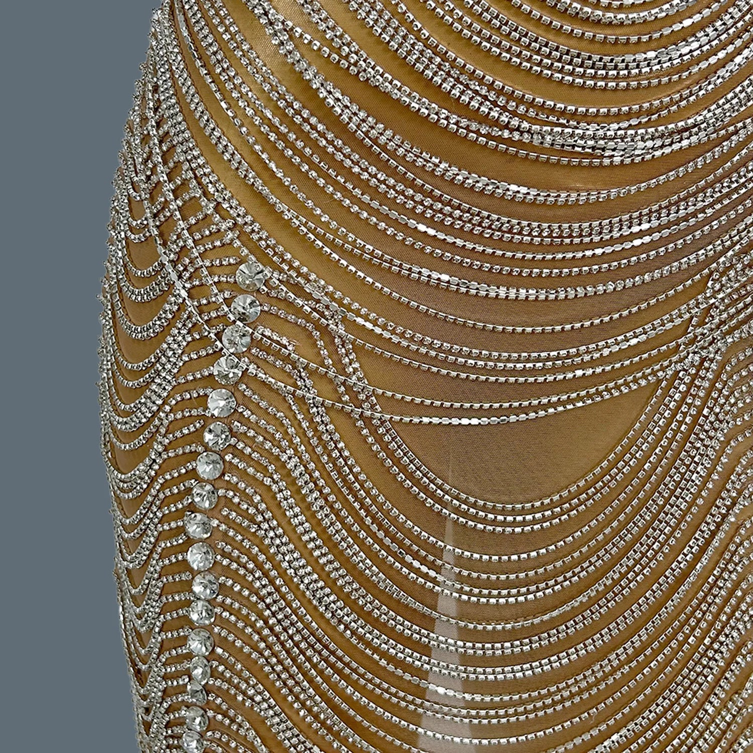 Sparkly Crystal Fringes Prom Dress Sexy Mesh Velvet Party Nightclub Birthday Outfit Performance Dance Costume Stage Wear Yuanpan