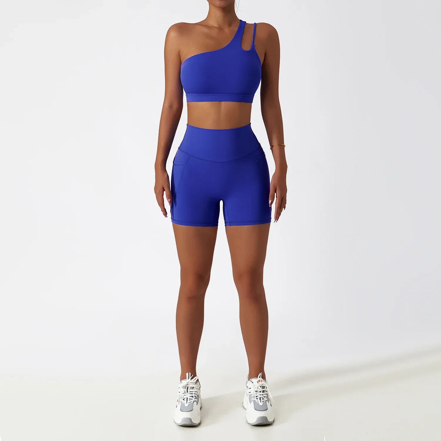 Women Seamless One Shoulder Yoga Set Sexy Sports Bra Workout High Waist Yoga Suit Leggings Workout Set Fitness Suits Sportswear A3