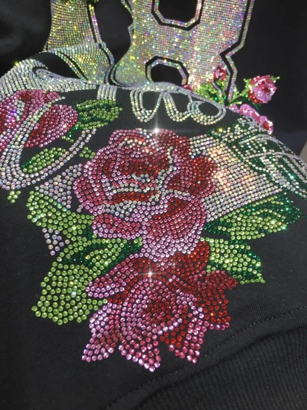 L-4XL 150kg Luxury Diamond Stamping Women's Plus Size Sweatshirts Aesthetics Art Female Pullovers Vintage Winter Lady Sweatshirt