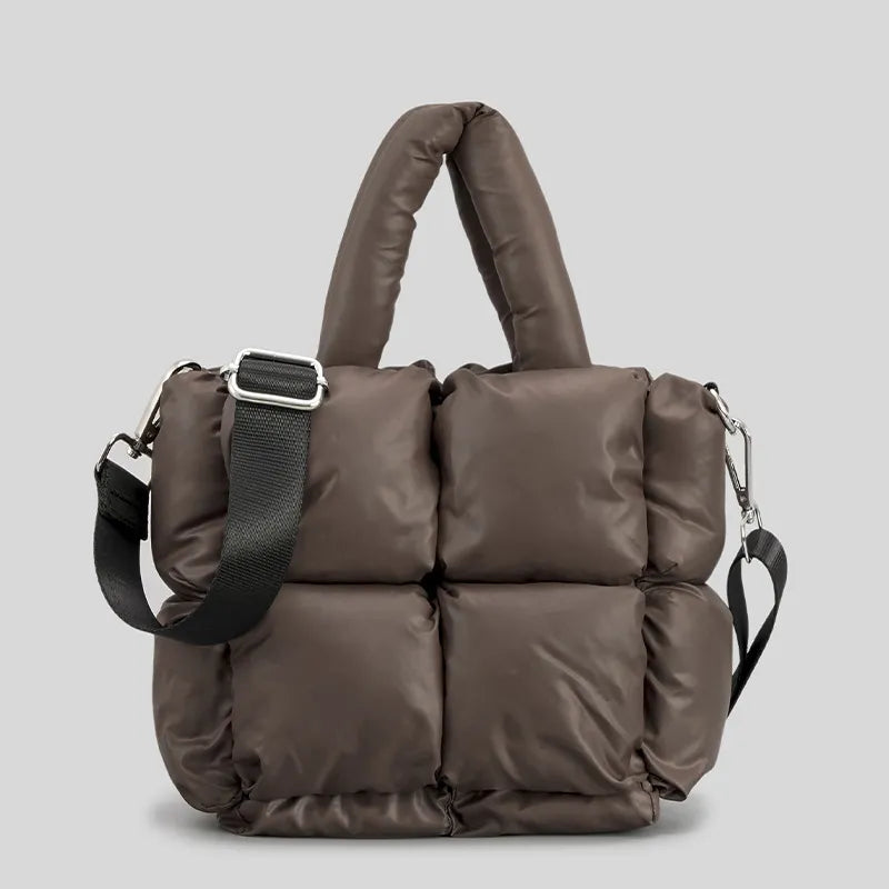 Fashion Large Tote Padded Handbags Designer Quilted Women Shoulder Bags Luxury Nylon Down Cotton Crossbody Bag Winter Purse Coffee mini