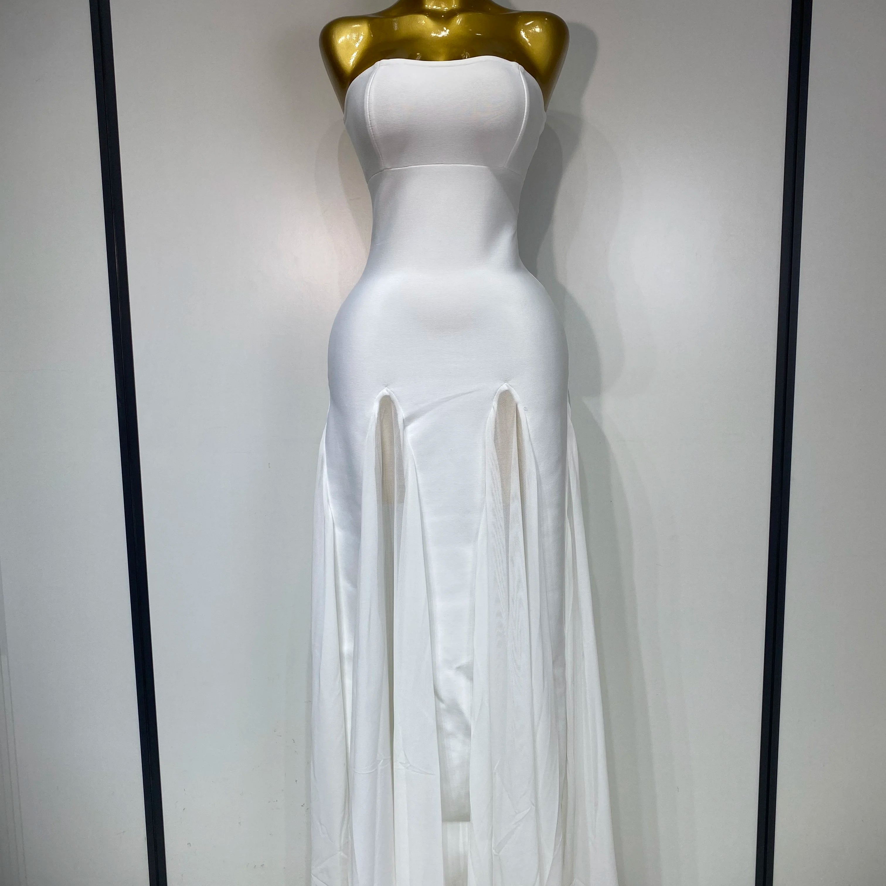 Women Sexy Backless Bodycon Bandage Dress Sleeveless Maxi Long Elegant Dresses 2025 Luxury Birthday Dress Club Party Outfit