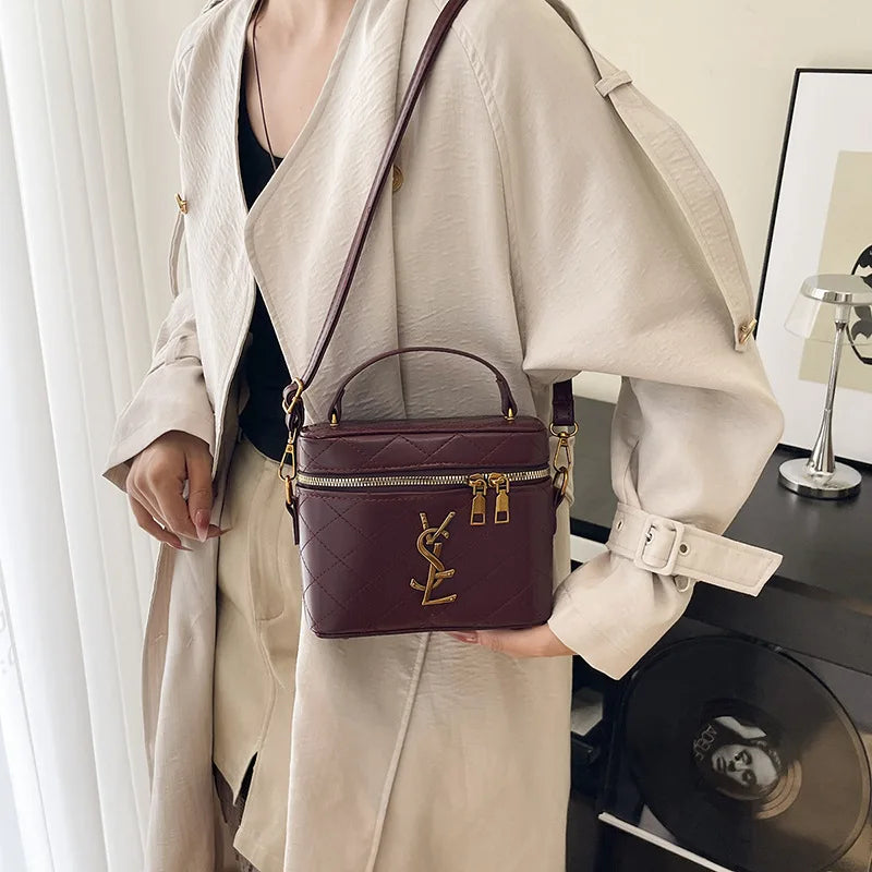 New Elegant Small Square Bag for Women Versatile Shoulder Bag with Top Handle, Minimalist Crossbody Purse for Daily Use