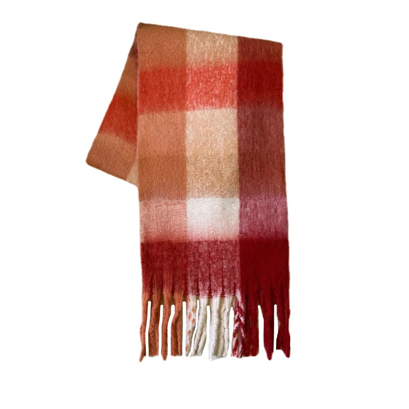 Classic Plaid Scarf Women Autumn Winter Soft Warm Scarf Luxury Long Simple Scarf Thickened Soft Shawl Fashion Accessories RO no tag