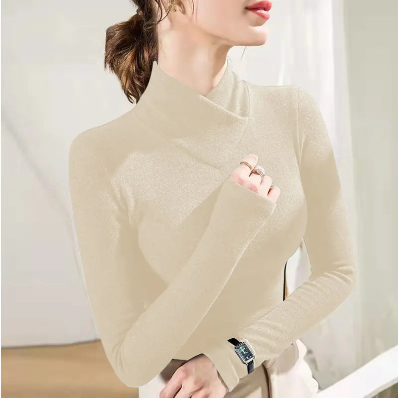 Winter Imitate Mink Wool Hot Fleecing Female Casual Sweater O-neck Long Puff Pink Solid Women Knitted Tops Elastic Pullovers Beige One Size