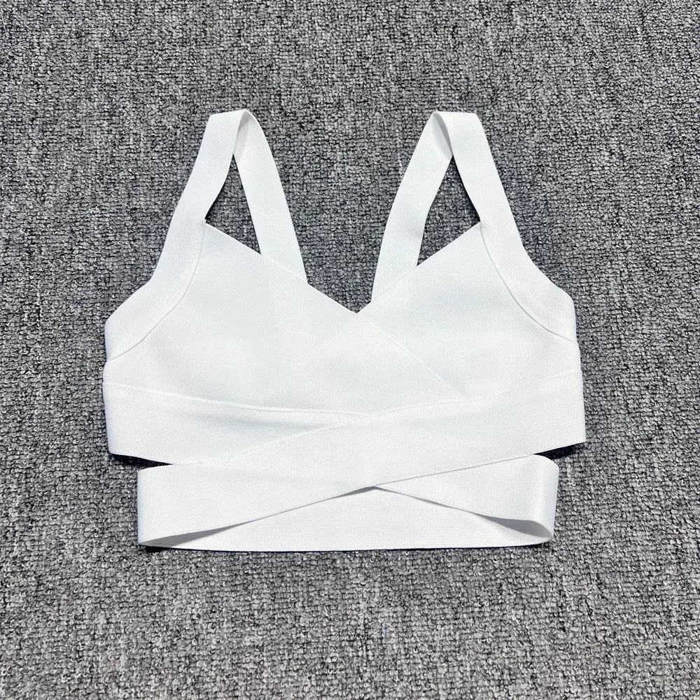 2024 Casual Women'S Ultra Short Bandage Vest Spaghetti Strap Sleeveless Hollow Out Solid Color Backless Top Women'S Sports Vest