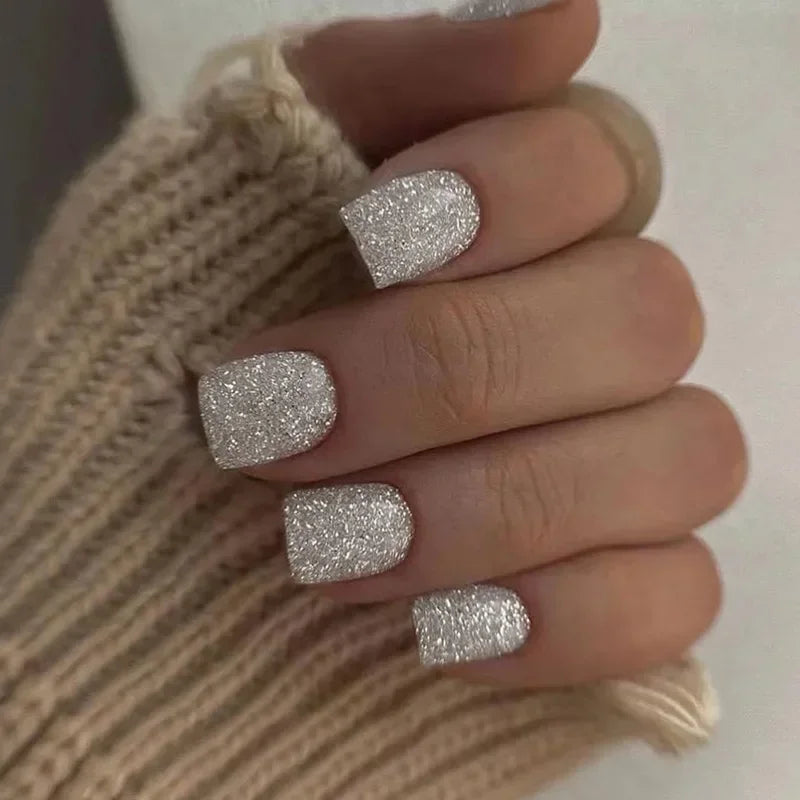 24 peças unhas curtas retrô com design de flores, arte para manicure, unhas postiças rosa, unhas postiças quadradas vestíveis, pontas de unhas com cobertura total