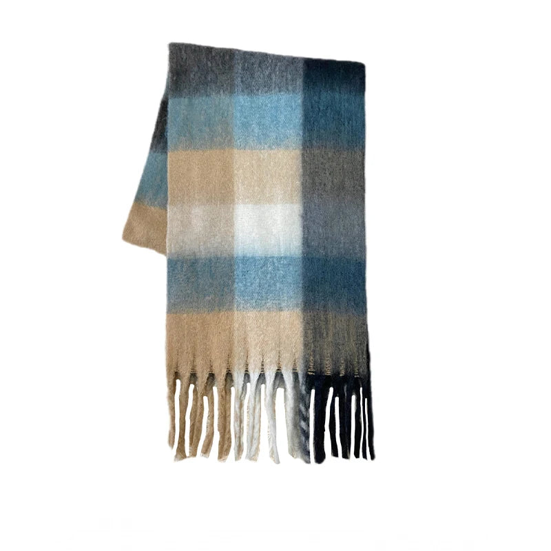 Classic Plaid Scarf Women Autumn Winter Soft Warm Scarf Luxury Long Simple Scarf Thickened Soft Shawl Fashion Accessories KB no tag