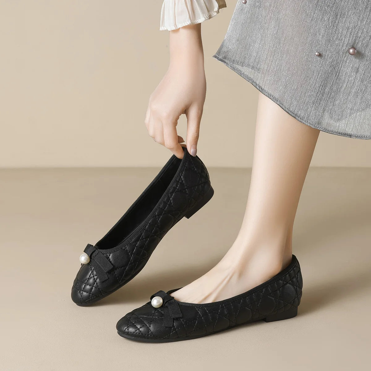 spring women's outdoor shoes Round toe design Black Mary Jane shoes Ladies casual flat shoes Work shoes Boat shoes 41-43