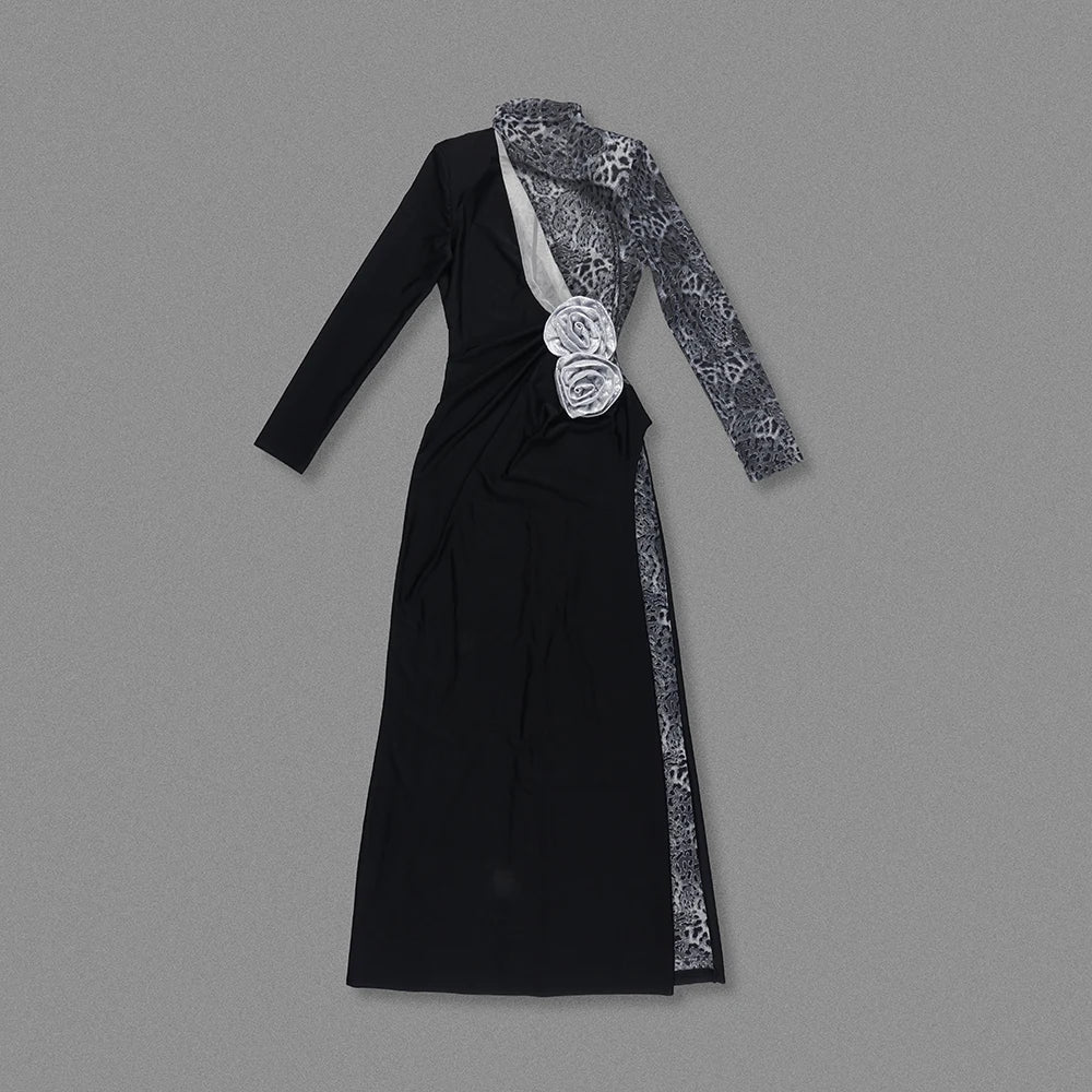 Arrival Women Long Sleeve Shinning Sequins Florals Bodycon Long Dress Keyhole Celebrate Evening Party Prom Outfit