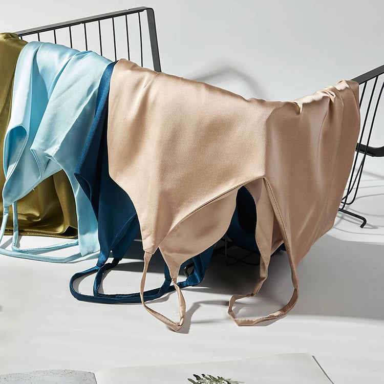 Spaghetti Strap Top Women Halter V Neck Basic White Cami Sleeveless Satin Silk Tank Tops Women'S Summer Camisole