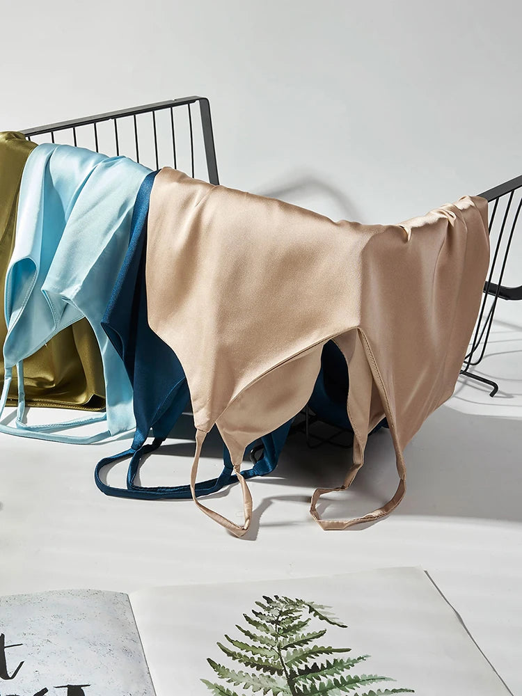 Spaghetti Strap Top Women Halter V Neck Basic White Cami Sleeveless Satin Silk Tank Tops Women'S Summer Camisole