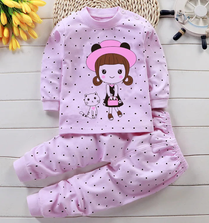 Kids Clothes Children Sets Children's Clothing Boys Girls Cotton Autumn winter Clothing Pants Sleepwear Underwear Christmas Gift Style14 thick