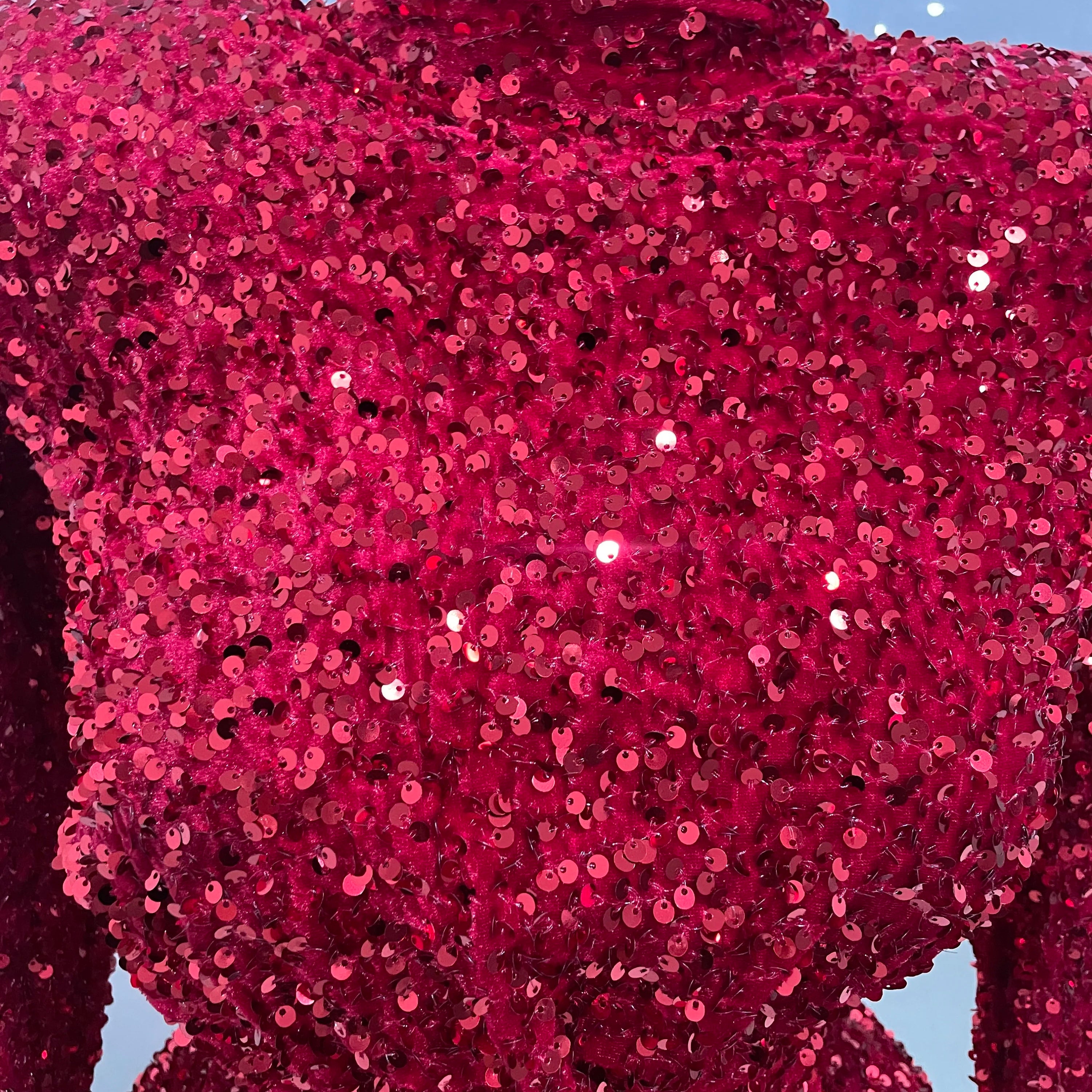 Sexy Sparkly Red Sequins Long Sleeve Short Dress 2025 New Women Evening Celebrate Birthday Party Club Performance Stage Costume