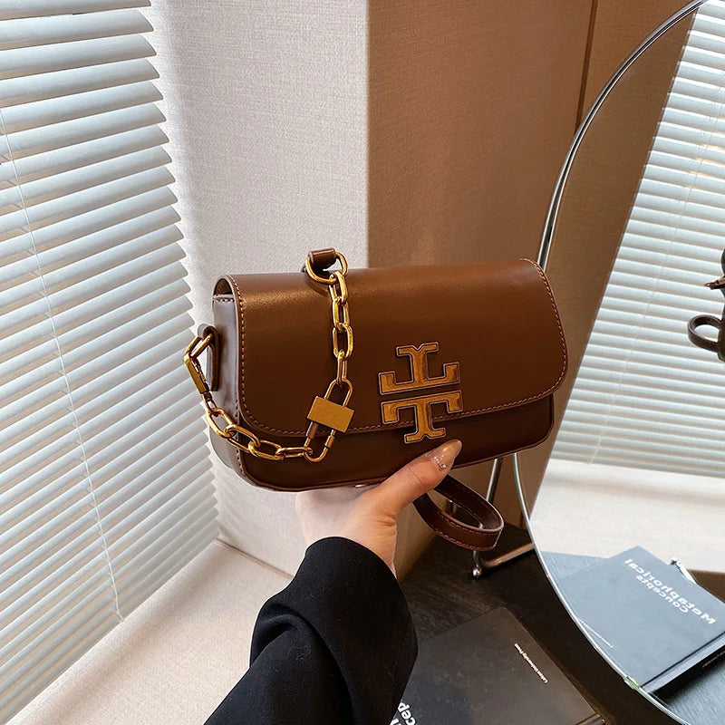 2026 Trendy Paris Diagonal Span Women's Bag Fashionable Versatile Chain Luxury Shoulder Bag Underarm Portable Small Square Bag
