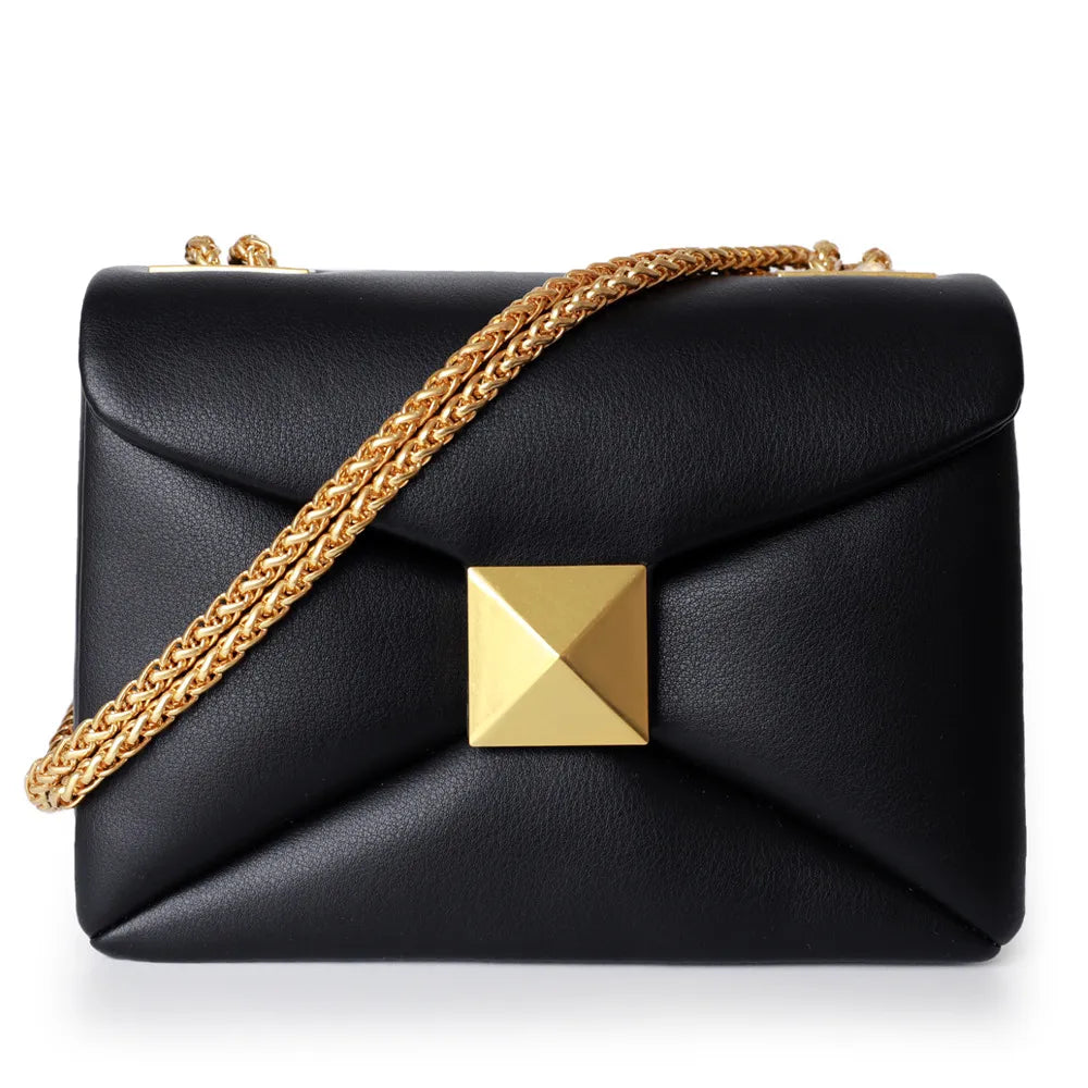 Women's Bag Luxury Designer Fashion Leather Crossbody Small Square Bag Cowhide Underarm Shoulder Bags black