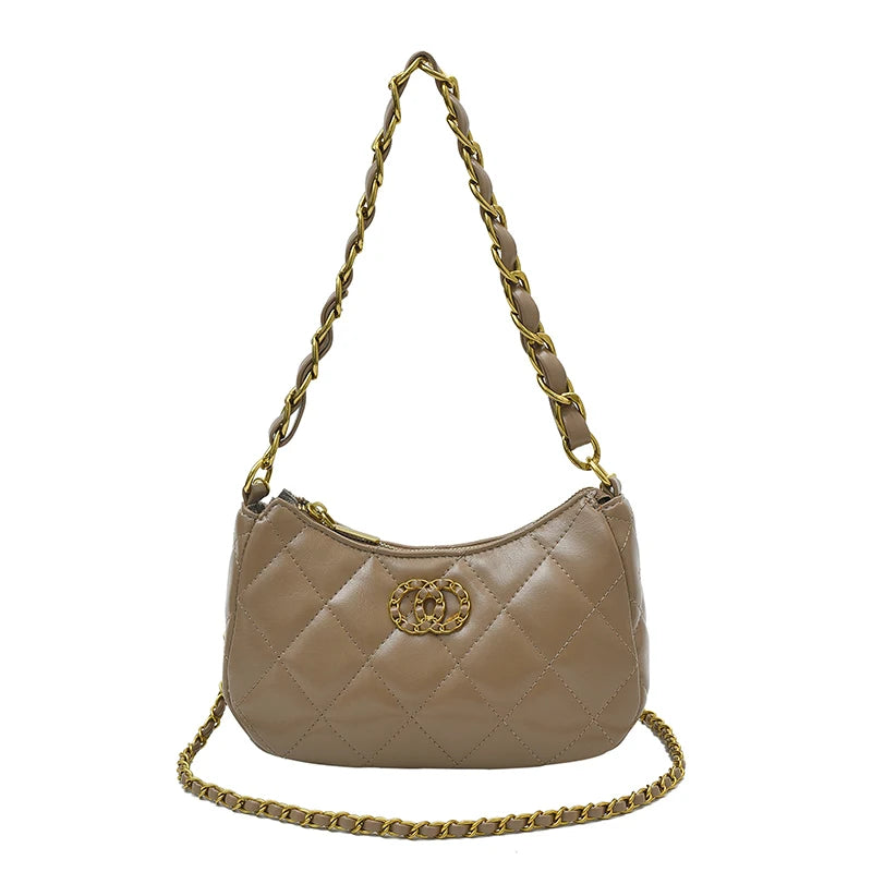 Vintage Designer Women Shoulder Bag Luxury Leather Crossbody Tote High End Handbag Classic Elegant Style