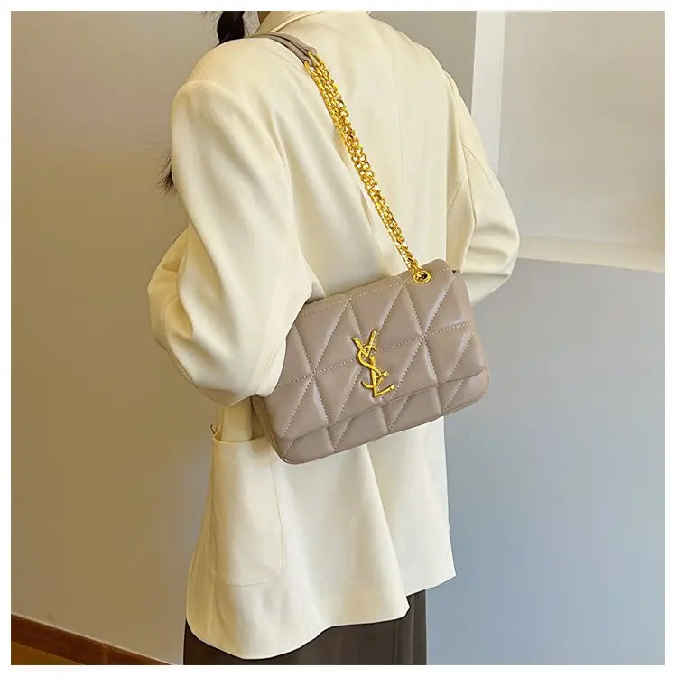 Luxury Women's Bag - Diamond Pattern Chain Strap, Small Crossbody Purse, Trendy & Versatile for Daily Us