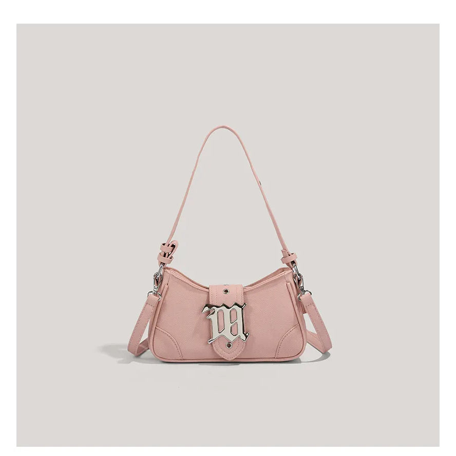 Women's Leisure Bag Luxury Designer Brand Handbag and Wallet Canvas Ribbon Sheet Metal Decoration Crossbody Bag Small brown