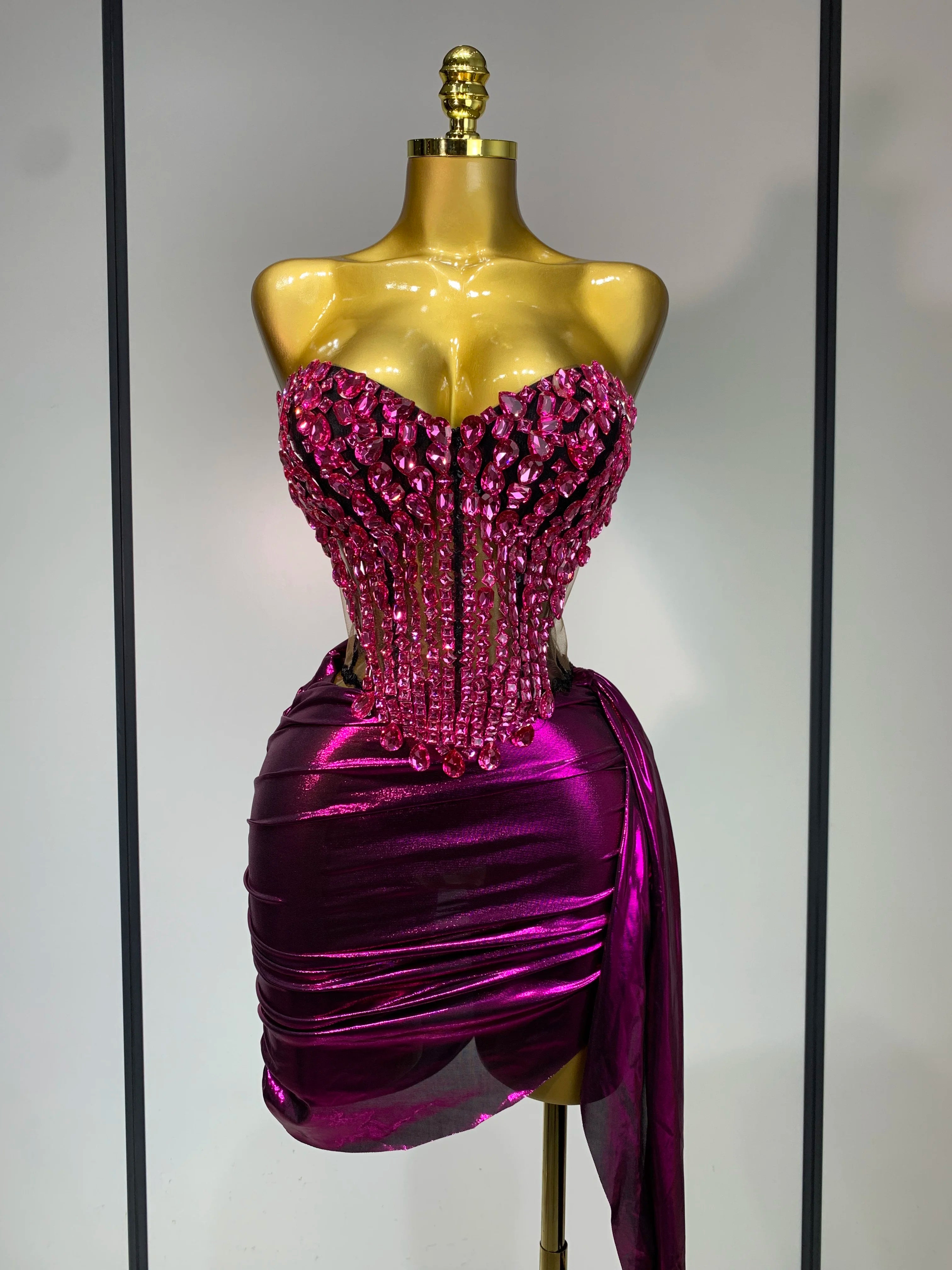 Luxury Birthday Party Celebration Dress Singer Dancer Stage Perform Clothing Drag Queen Costume Evening Party Nightclub Outfit
