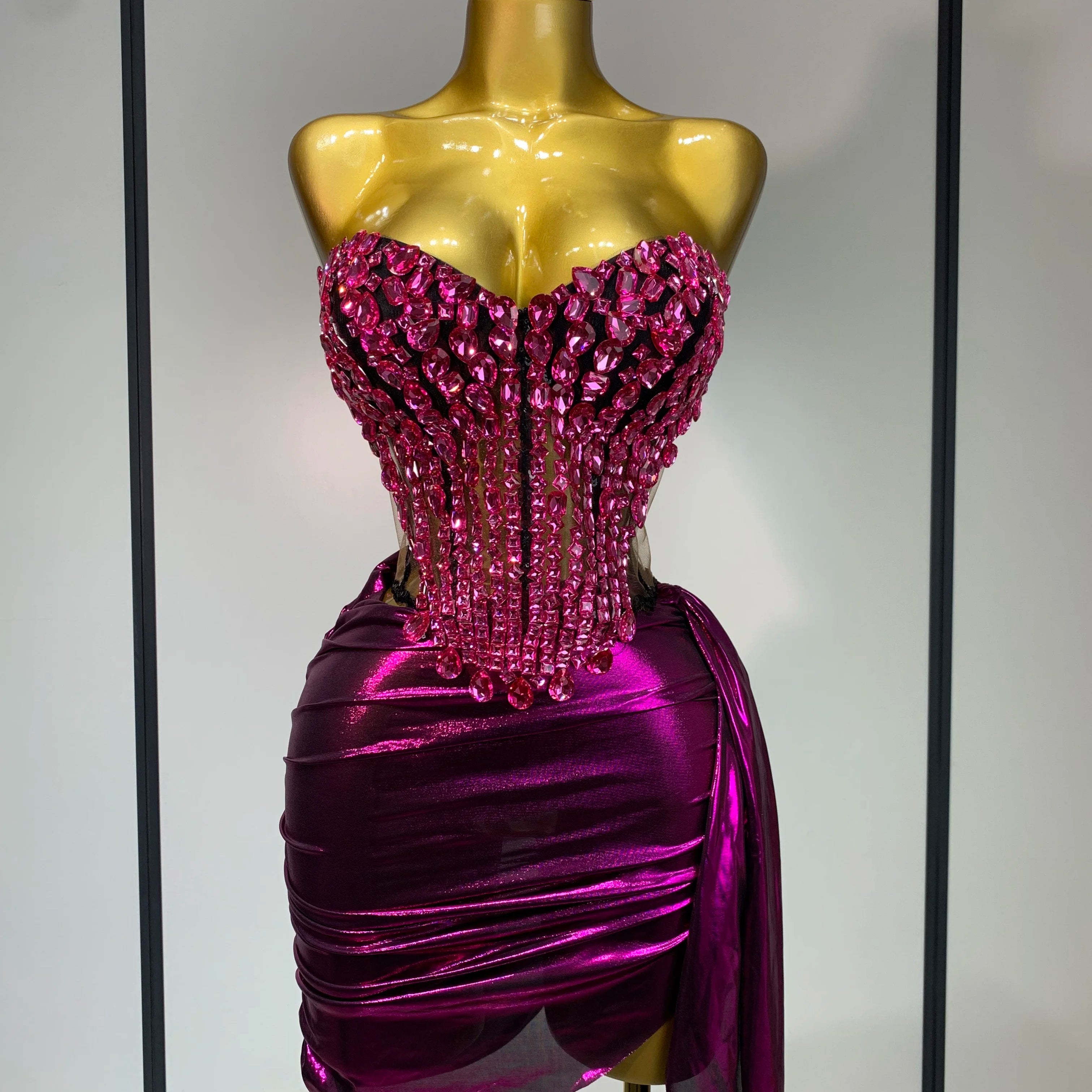 Luxury Birthday Party Celebration Dress Singer Dancer Stage Perform Clothing Drag Queen Costume Evening Party Nightclub Outfit