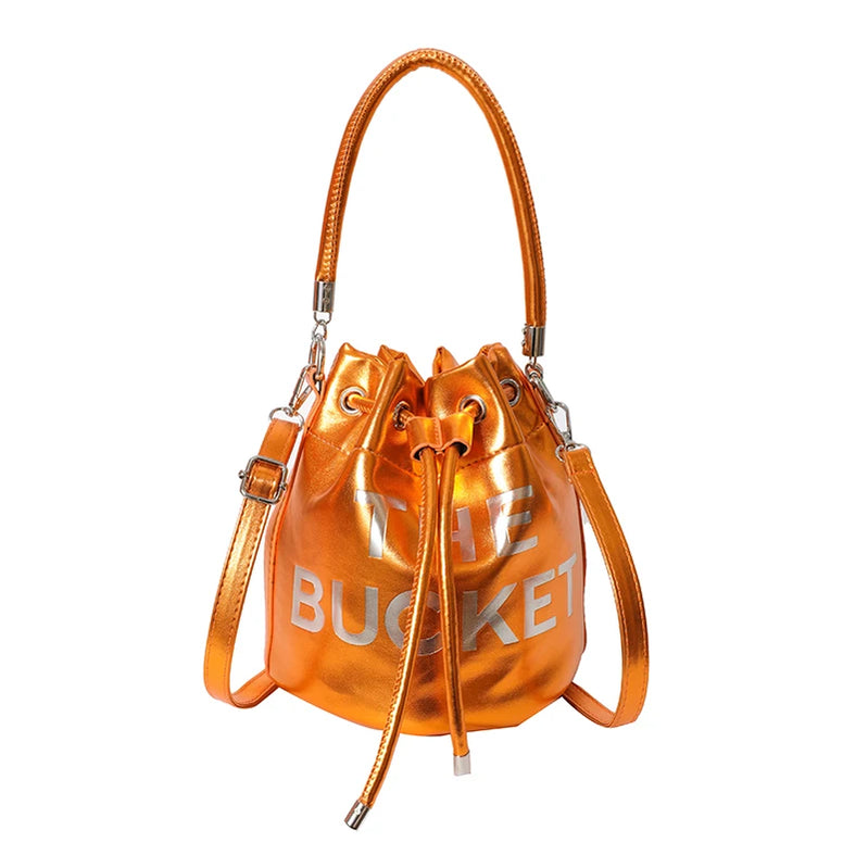 Designer Shoulder Bag for Women Bucket Bag Fashion Purses and Handbags Brand Crossbody Bags Cute Silk Scarf Satchel Orange shoulder bag 19X20X19cm