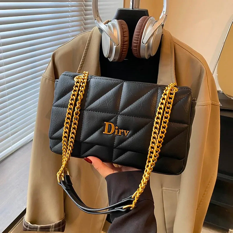 New Women's Chain Shoulder Bag Luxury Leather Fashion Crossbody Bag Designer Handbag With Adjustable Strap