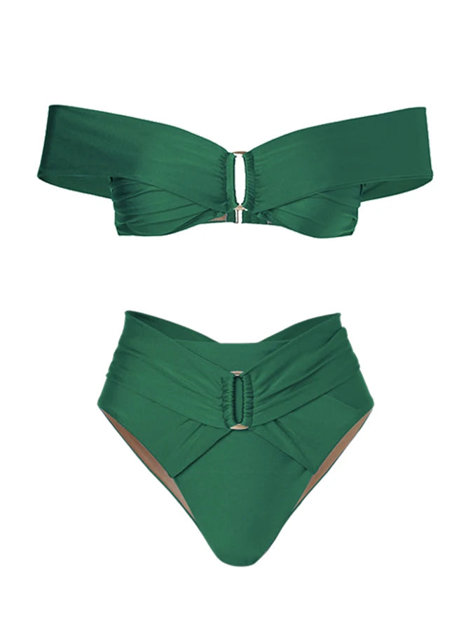 Designer Bikini Vintage Women Two Pieces Swimsuit Cover Up Holiday Beachwear Designer Bathing Suit Summer Surf Wear green