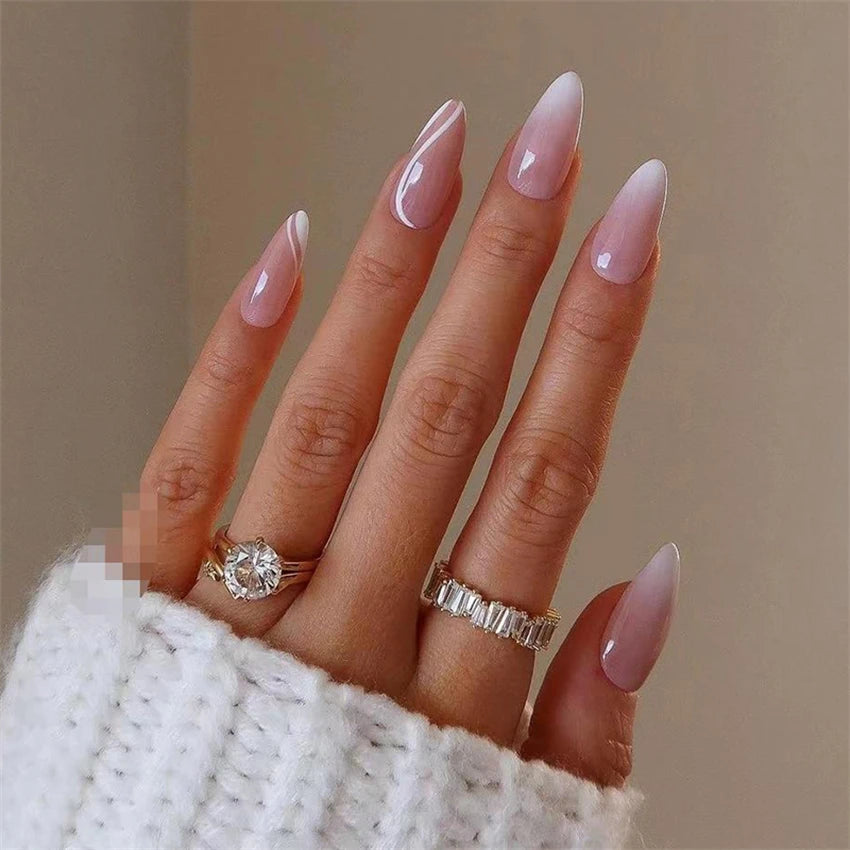 24Pcs/Set Christmas Collection Wearing False Nails Art Elk Santa Claus Snowman Press on Nail Tips Kawaii Acrylic Stick on Nails PDJ1198-JP2056