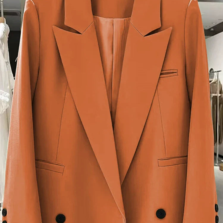 Chic Office Lady Blazer Women's Coats Spring Autumn Female Tops Street Trend Ladies Outerwear Blazers for Women Jacket Clothing Orange