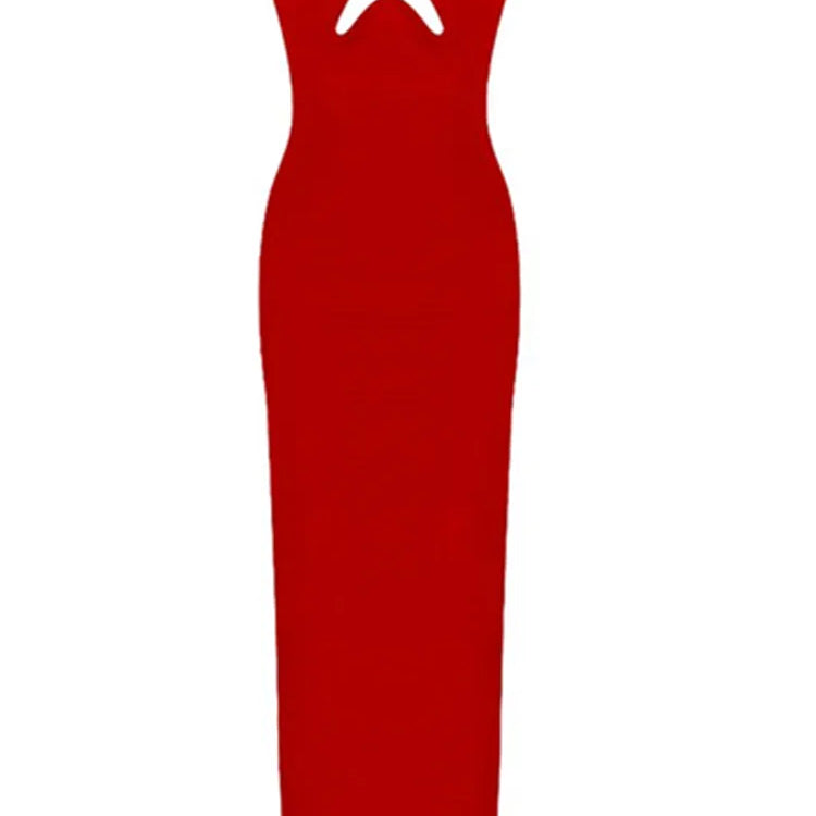 Vestido longo preto longo com alças e fenda, sexy, sem alças, justo, bandagem, elegante, para festa à noite, clube, inverno 2022