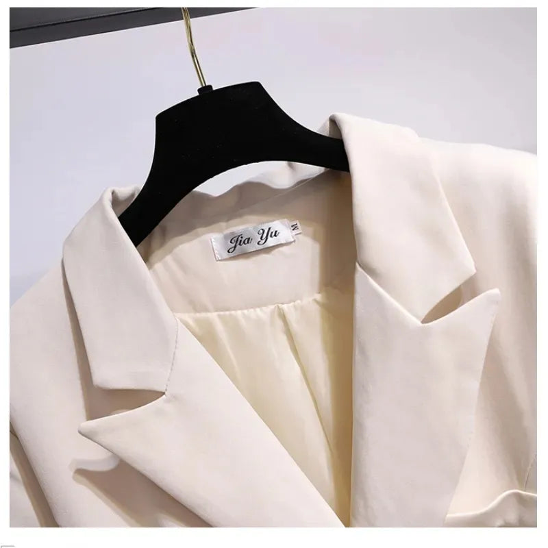 Women Blazer Autumn Women Clothing Belt Coats Long Sleeve Jacket Women Irregular Suit Dress for Women OL Solid Blazer Femme