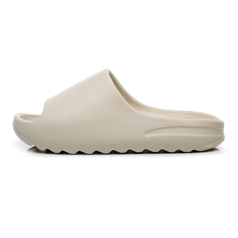 EVA Soft Thick Soled Slippers Women's Summer Fashion Wear Slippers Home Home Sandals Men's Beach Shoes Beige